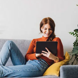 woman relaxing in clean air